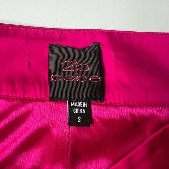 2b Bebe Hot Pink Ruffle Mini Skirt – Size Small - Picture 6 of 6